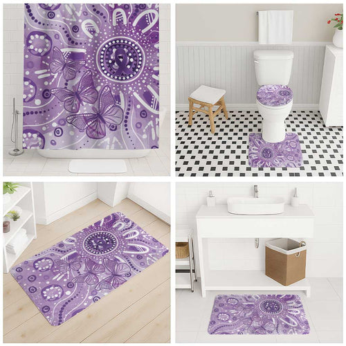 Australia Epilepsy Awareness Indigenous Bathroom Set Butterfly Aboriginal Art - Aussie Hoodie