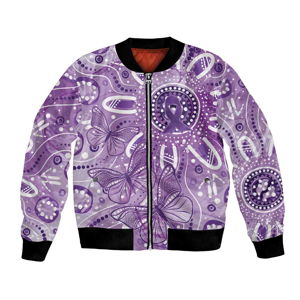 Australia Epilepsy Awareness Indigenous Bomber Jacket Butterfly Aboriginal Art - Aussie Hoodie