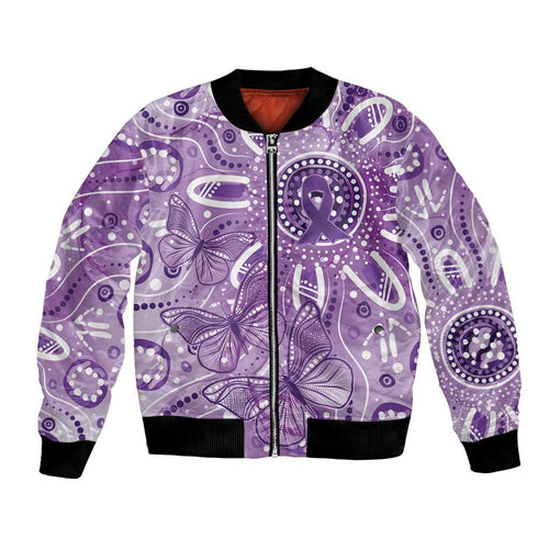 Australia Epilepsy Awareness Indigenous Bomber Jacket Butterfly Aboriginal Art - Aussie Hoodie