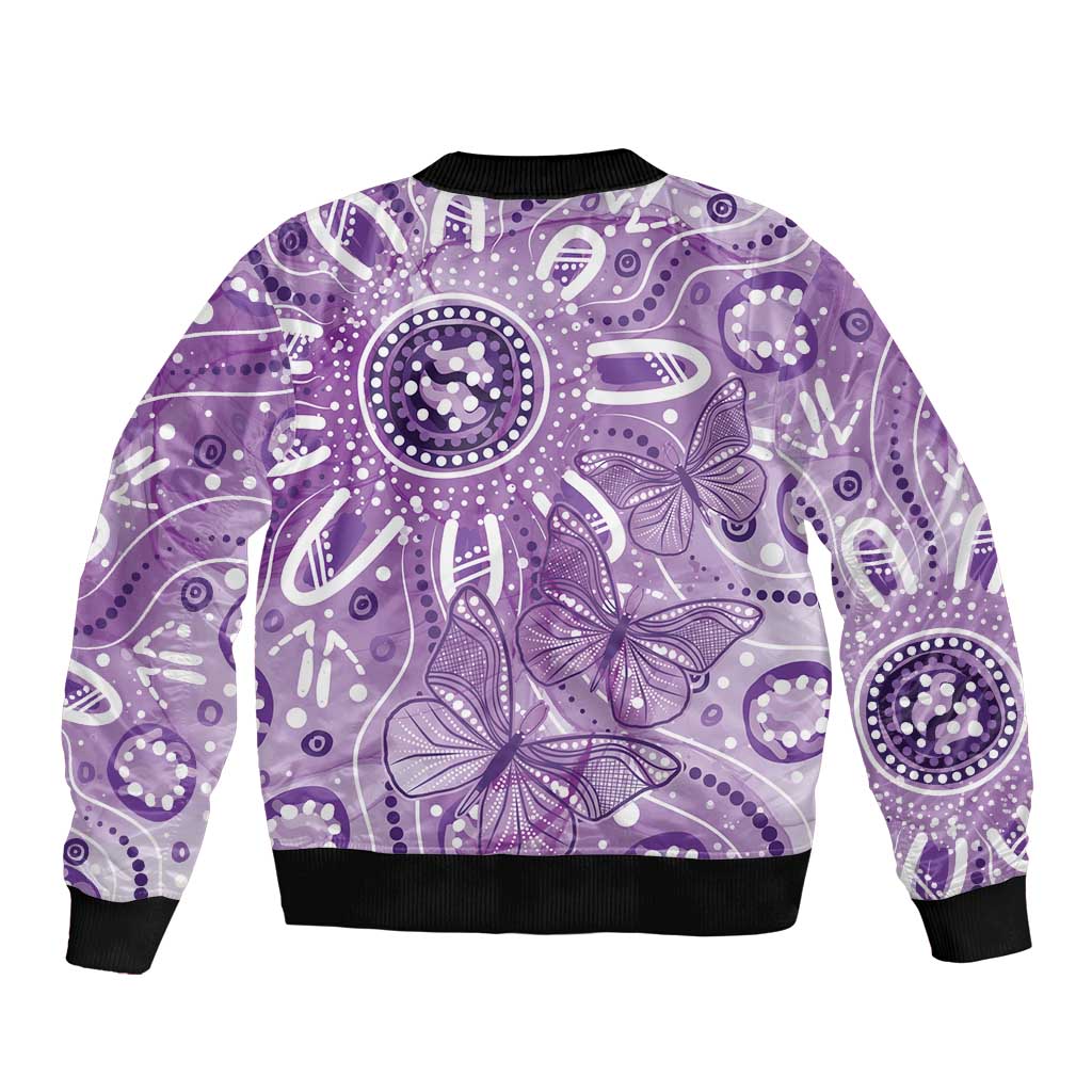 Australia Epilepsy Awareness Indigenous Bomber Jacket Butterfly Aboriginal Art - Aussie Hoodie