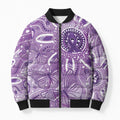 Australia Epilepsy Awareness Indigenous Bomber Puffer Jacket Butterfly Aboriginal Art - Aussie Hoodie