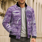 Australia Epilepsy Awareness Indigenous Bomber Puffer Jacket Butterfly Aboriginal Art - Aussie Hoodie