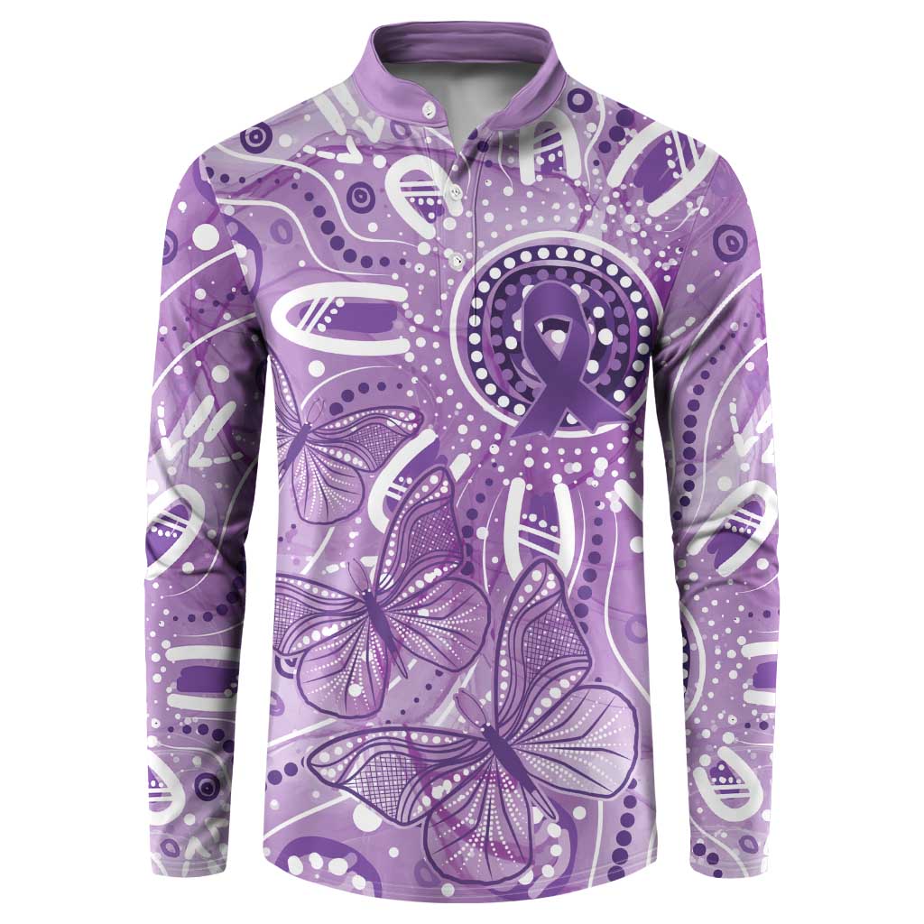 Australia Epilepsy Awareness Indigenous Button Sweatshirt Butterfly Aboriginal Art - Aussie Hoodie