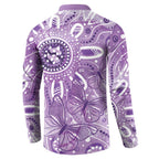 Australia Epilepsy Awareness Indigenous Button Sweatshirt Butterfly Aboriginal Art - Aussie Hoodie