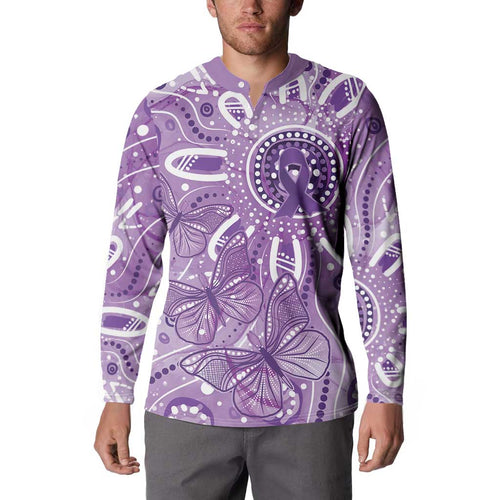 Australia Epilepsy Awareness Indigenous Button Sweatshirt Butterfly Aboriginal Art - Aussie Hoodie