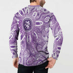 Australia Epilepsy Awareness Indigenous Button Sweatshirt Butterfly Aboriginal Art - Aussie Hoodie