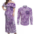 Australia Epilepsy Awareness Indigenous Couples Matching Off Shoulder Maxi Dress and Long Sleeve Button Shirt Butterfly Aboriginal Art - Aussie Hoodie