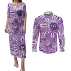 Australia Epilepsy Awareness Indigenous Couples Matching Puletasi and Long Sleeve Button Shirt Butterfly Aboriginal Art - Aussie Hoodie