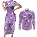 Australia Epilepsy Awareness Indigenous Couples Matching Short Sleeve Bodycon Dress and Long Sleeve Button Shirt Butterfly Aboriginal Art - Aussie Hoodie