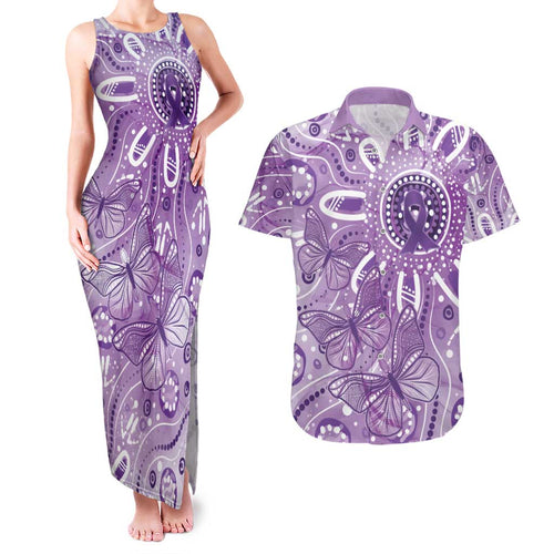 Australia Epilepsy Awareness Indigenous Couples Matching Tank Maxi Dress and Hawaiian Shirt Butterfly Aboriginal Art - Aussie Hoodie