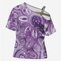 Australia Epilepsy Awareness Indigenous Cross Shoulder Shirt Butterfly Aboriginal Art - Aussie Hoodie