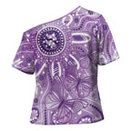 Australia Epilepsy Awareness Indigenous Cross Shoulder Shirt Butterfly Aboriginal Art - Aussie Hoodie