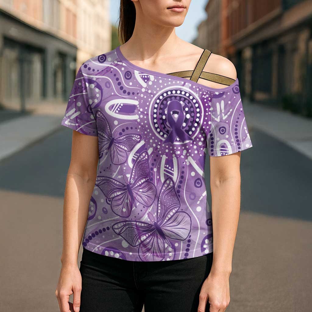 Australia Epilepsy Awareness Indigenous Cross Shoulder Shirt Butterfly Aboriginal Art - Aussie Hoodie