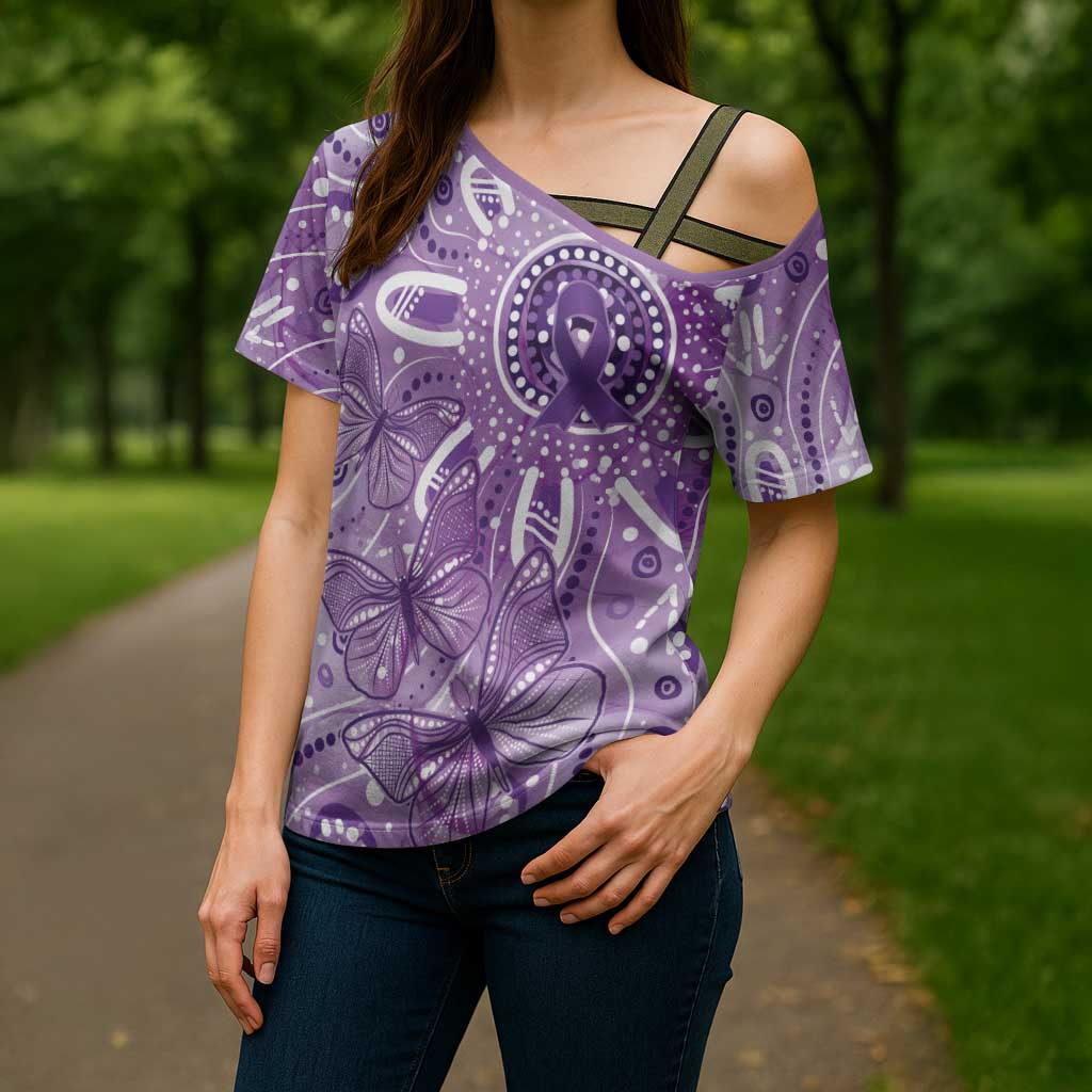 Australia Epilepsy Awareness Indigenous Cross Shoulder Shirt Butterfly Aboriginal Art - Aussie Hoodie