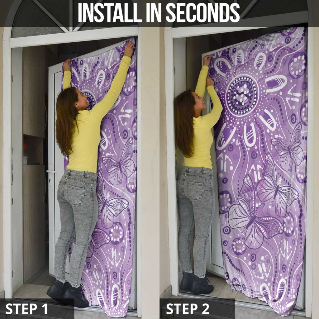 Australia Epilepsy Awareness Indigenous Door Cover Butterfly Aboriginal Art - Aussie Hoodie