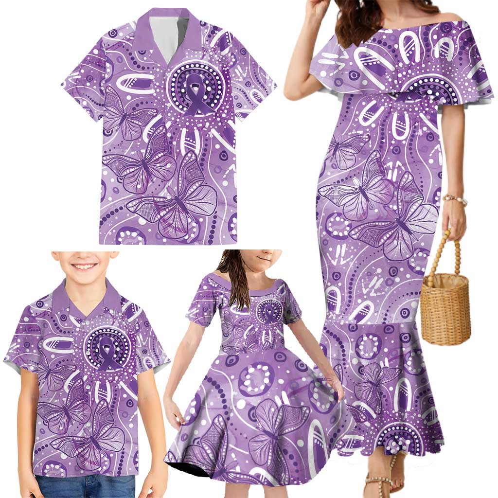 Australia Epilepsy Awareness Indigenous Family Matching Mermaid Dress and Hawaiian Shirt Butterfly Aboriginal Art - Aussie Hoodie