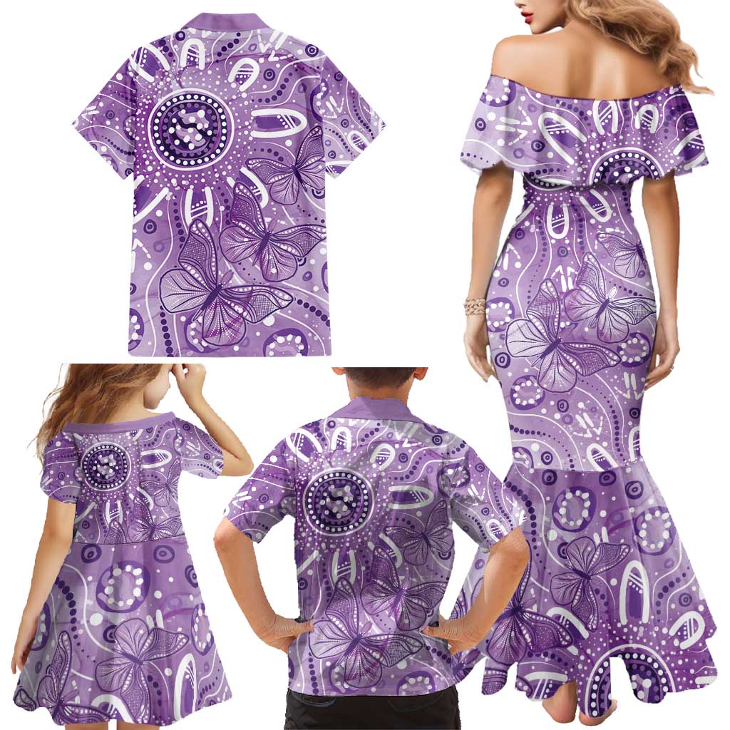 Australia Epilepsy Awareness Indigenous Family Matching Mermaid Dress and Hawaiian Shirt Butterfly Aboriginal Art - Aussie Hoodie