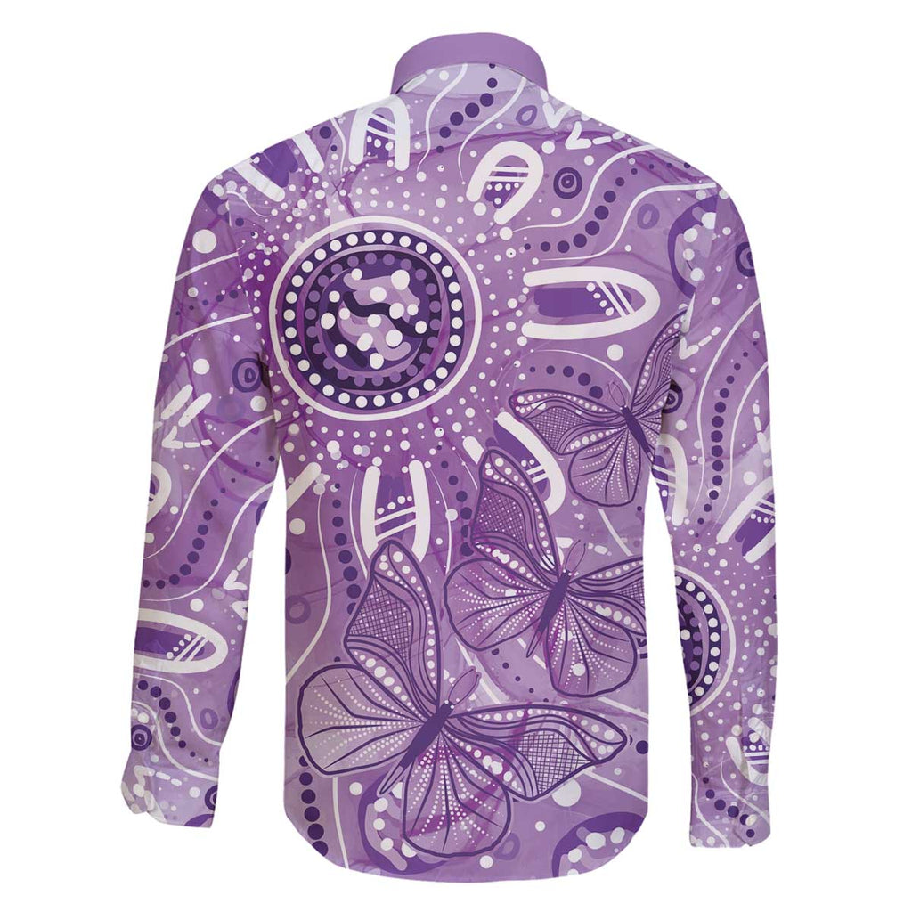 Australia Epilepsy Awareness Indigenous Family Matching Off The Shoulder Long Sleeve Dress and Hawaiian Shirt Butterfly Aboriginal Art - Aussie Hoodie