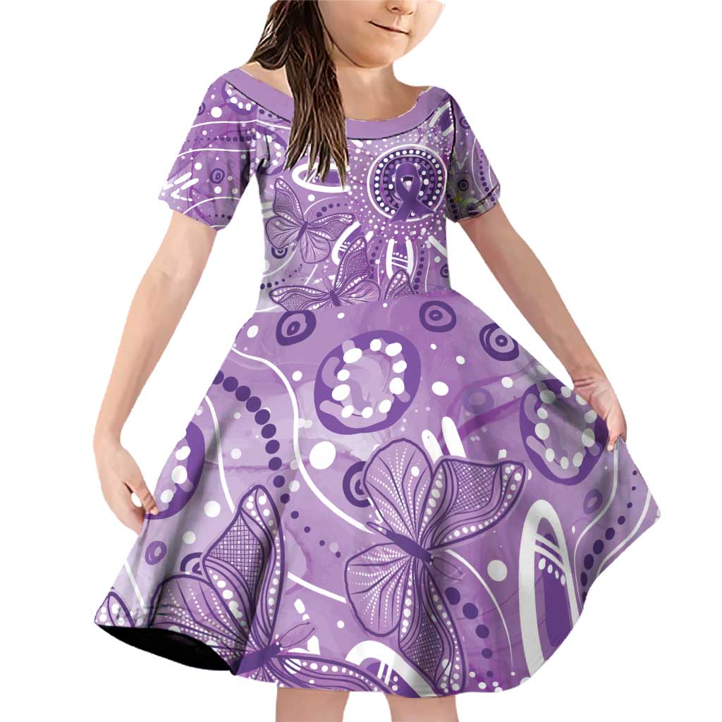 Australia Epilepsy Awareness Indigenous Family Matching Off Shoulder Short Dress and Hawaiian Shirt Butterfly Aboriginal Art - Aussie Hoodie