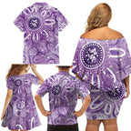Australia Epilepsy Awareness Indigenous Family Matching Off Shoulder Short Dress and Hawaiian Shirt Butterfly Aboriginal Art - Aussie Hoodie