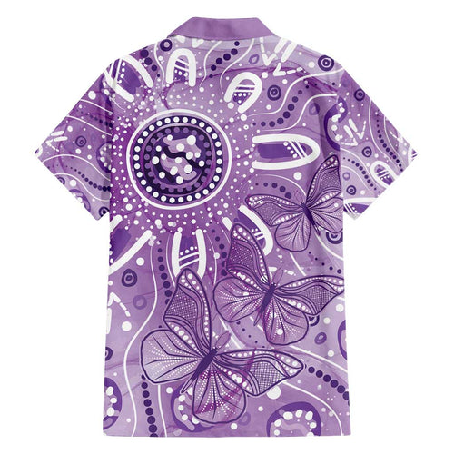 Australia Epilepsy Awareness Indigenous Family Matching Off Shoulder Short Dress and Hawaiian Shirt Butterfly Aboriginal Art - Aussie Hoodie