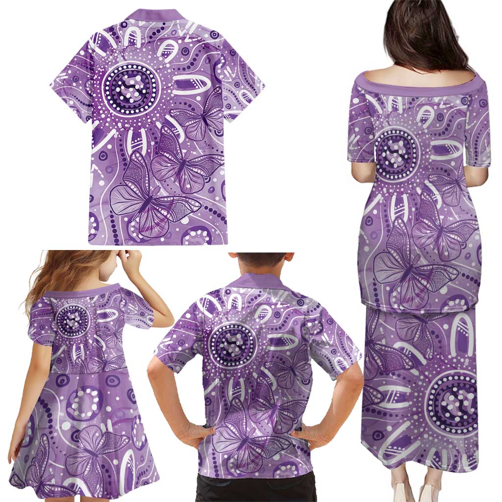 Australia Epilepsy Awareness Indigenous Family Matching Puletasi and Hawaiian Shirt Butterfly Aboriginal Art - Aussie Hoodie