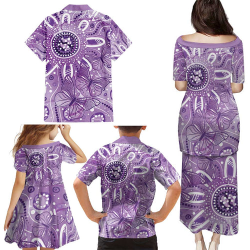 Australia Epilepsy Awareness Indigenous Family Matching Puletasi and Hawaiian Shirt Butterfly Aboriginal Art - Aussie Hoodie