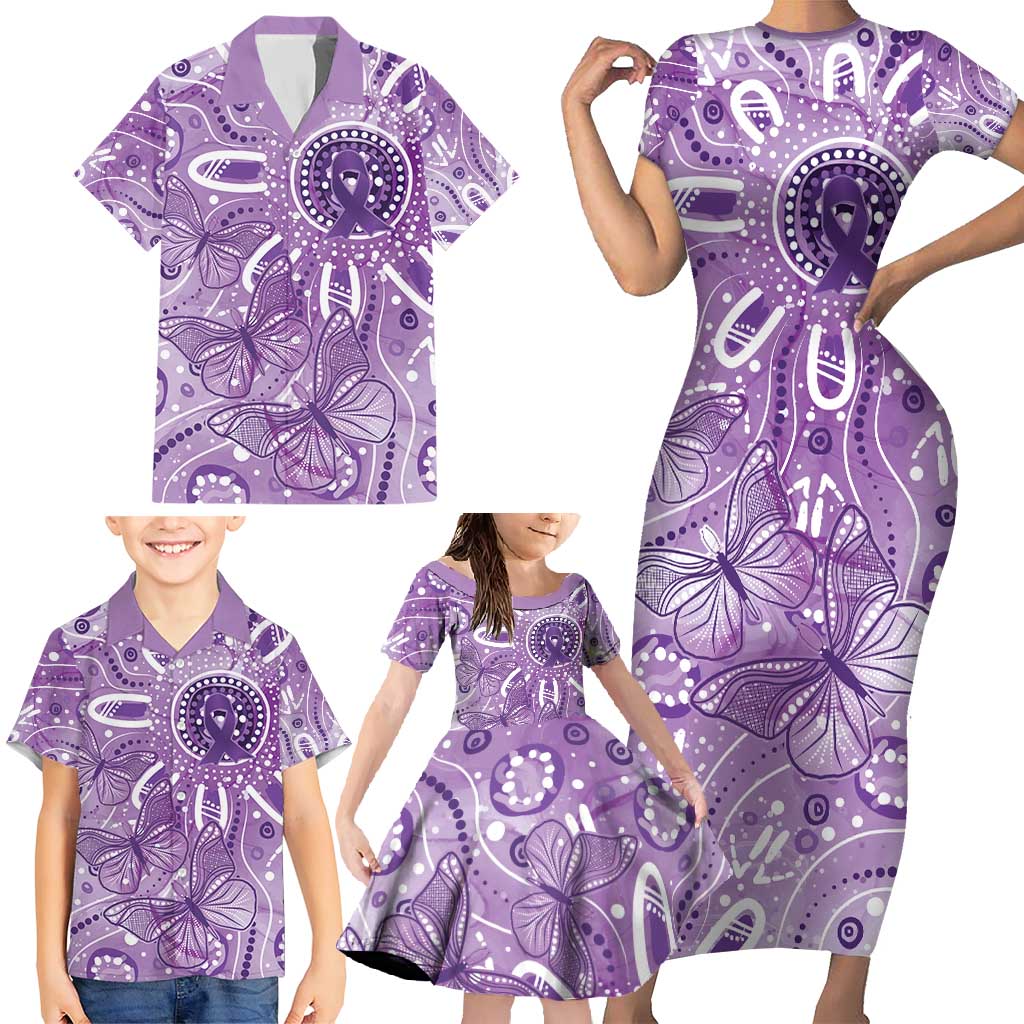 Australia Epilepsy Awareness Indigenous Family Matching Short Sleeve Bodycon Dress and Hawaiian Shirt Butterfly Aboriginal Art - Aussie Hoodie