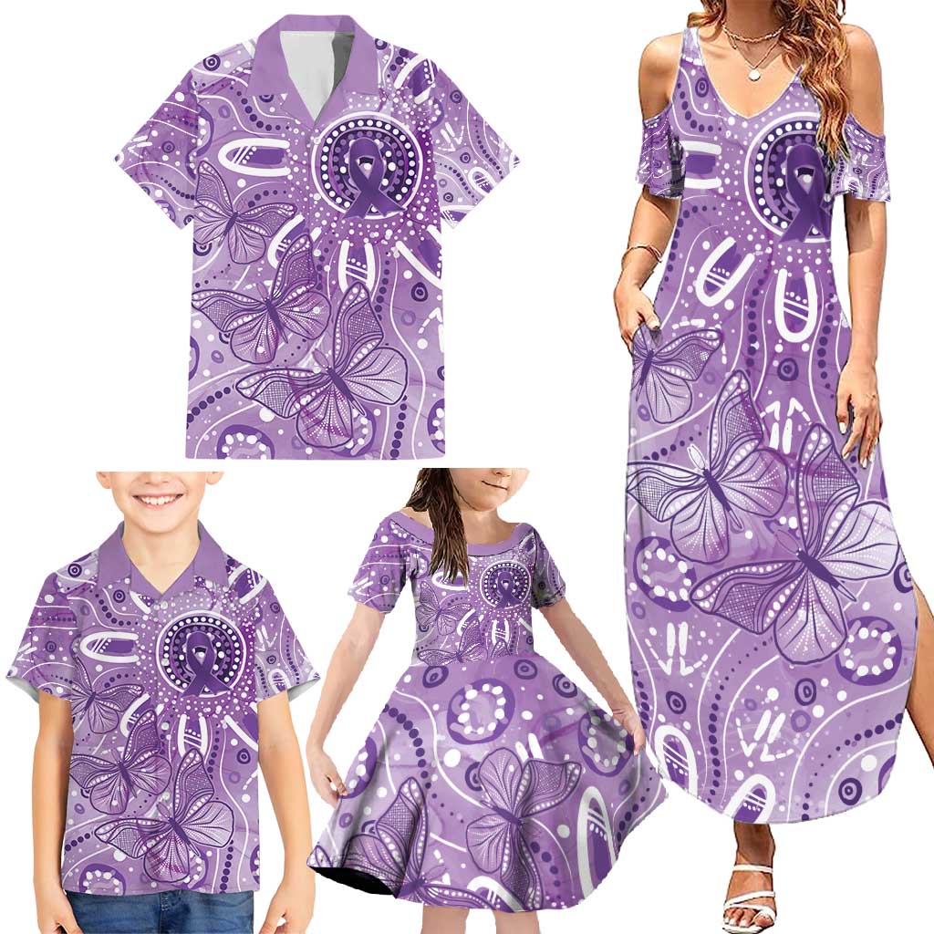Australia Epilepsy Awareness Indigenous Family Matching Summer Maxi Dress and Hawaiian Shirt Butterfly Aboriginal Art - Aussie Hoodie