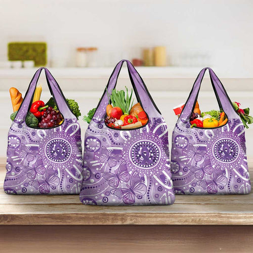 Australia Epilepsy Awareness Indigenous Grocery Bag Butterfly Aboriginal Art - Aussie Hoodie
