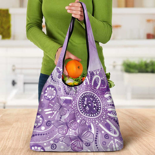 Australia Epilepsy Awareness Indigenous Grocery Bag Butterfly Aboriginal Art - Aussie Hoodie