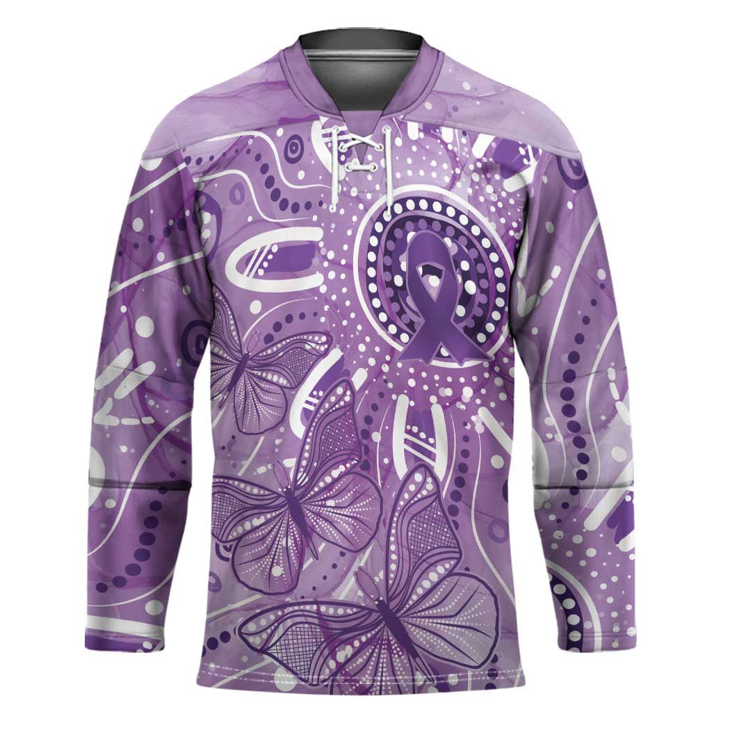 Australia Epilepsy Awareness Indigenous Hockey Jersey Butterfly Aboriginal Art - Aussie Hoodie