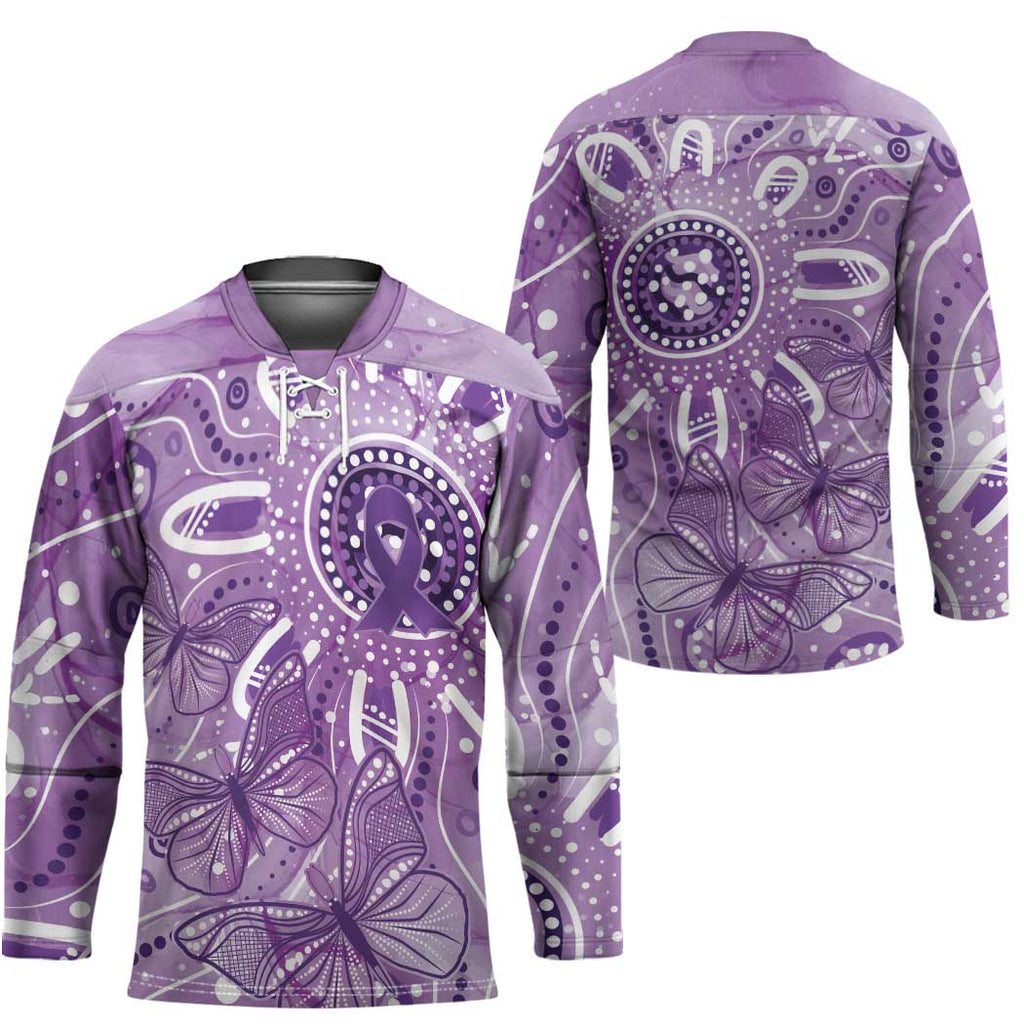 Australia Epilepsy Awareness Indigenous Hockey Jersey Butterfly Aboriginal Art - Aussie Hoodie