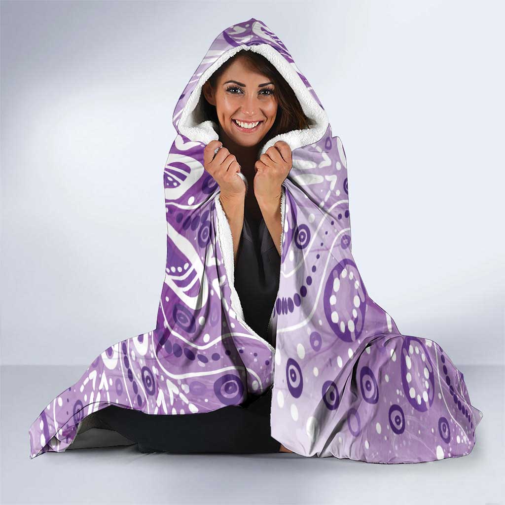 Australia Epilepsy Awareness Indigenous Hooded Blanket Butterfly Aboriginal Art - Aussie Hoodie