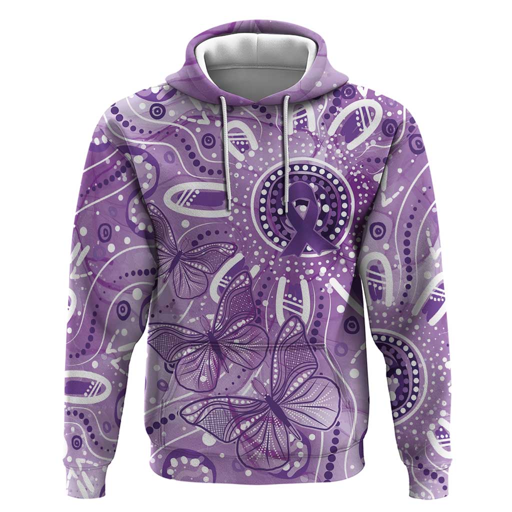 Australia Epilepsy Awareness Indigenous Hoodie Butterfly Aboriginal Art - Aussie Hoodie