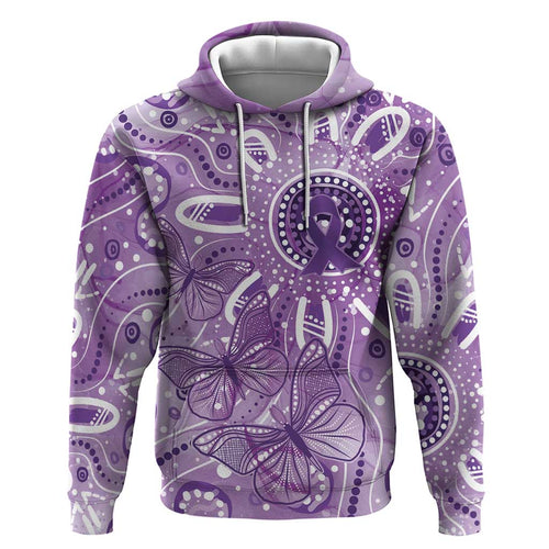 Australia Epilepsy Awareness Indigenous Hoodie Butterfly Aboriginal Art - Aussie Hoodie