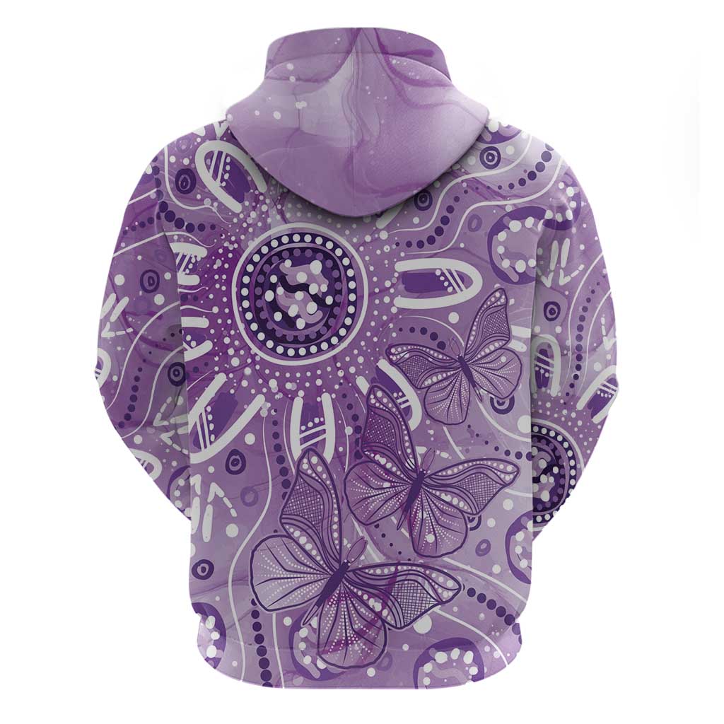Australia Epilepsy Awareness Indigenous Hoodie Butterfly Aboriginal Art - Aussie Hoodie