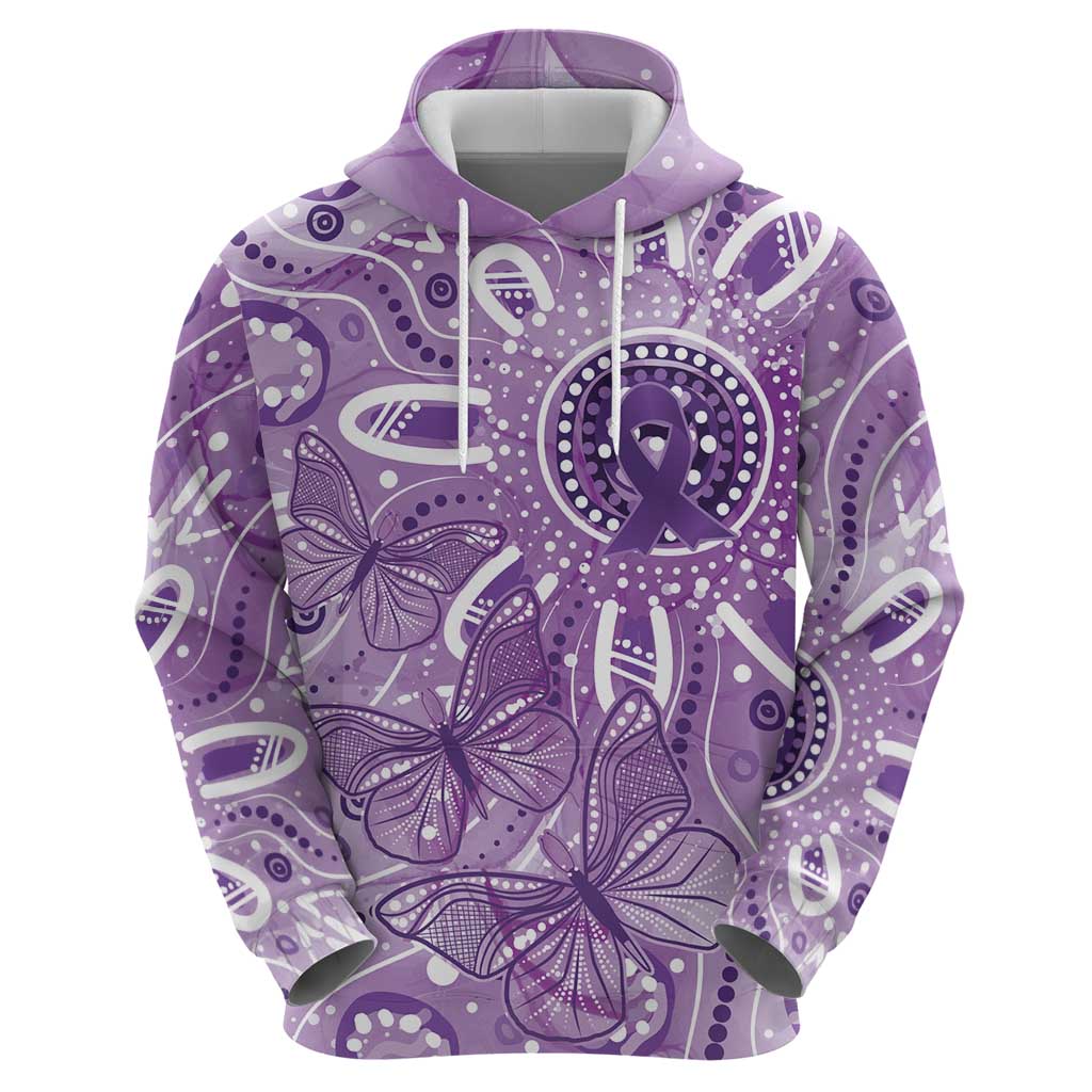 Australia Epilepsy Awareness Indigenous Hoodie Butterfly Aboriginal Art - Aussie Hoodie