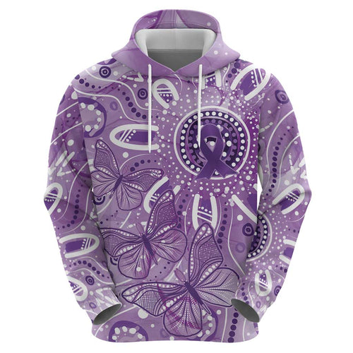 Australia Epilepsy Awareness Indigenous Hoodie Butterfly Aboriginal Art - Aussie Hoodie