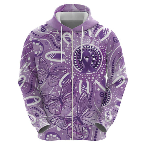 Australia Epilepsy Awareness Indigenous Hoodie Butterfly Aboriginal Art - Aussie Hoodie