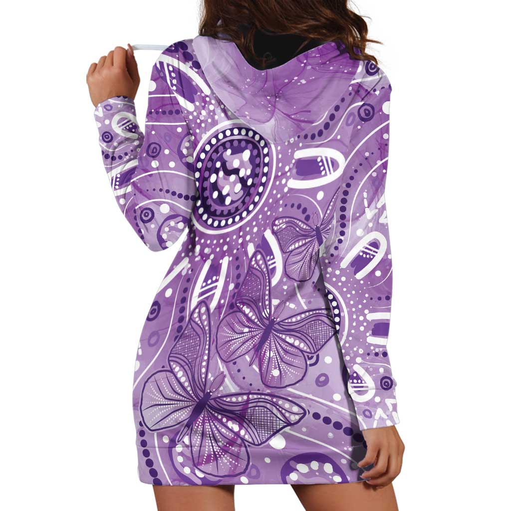Australia Epilepsy Awareness Indigenous Hoodie Dress Butterfly Aboriginal Art - Aussie Hoodie