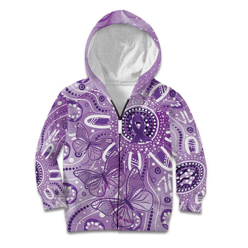 Australia Epilepsy Awareness Indigenous Kid Hoodie Butterfly Aboriginal Art - Aussie Hoodie