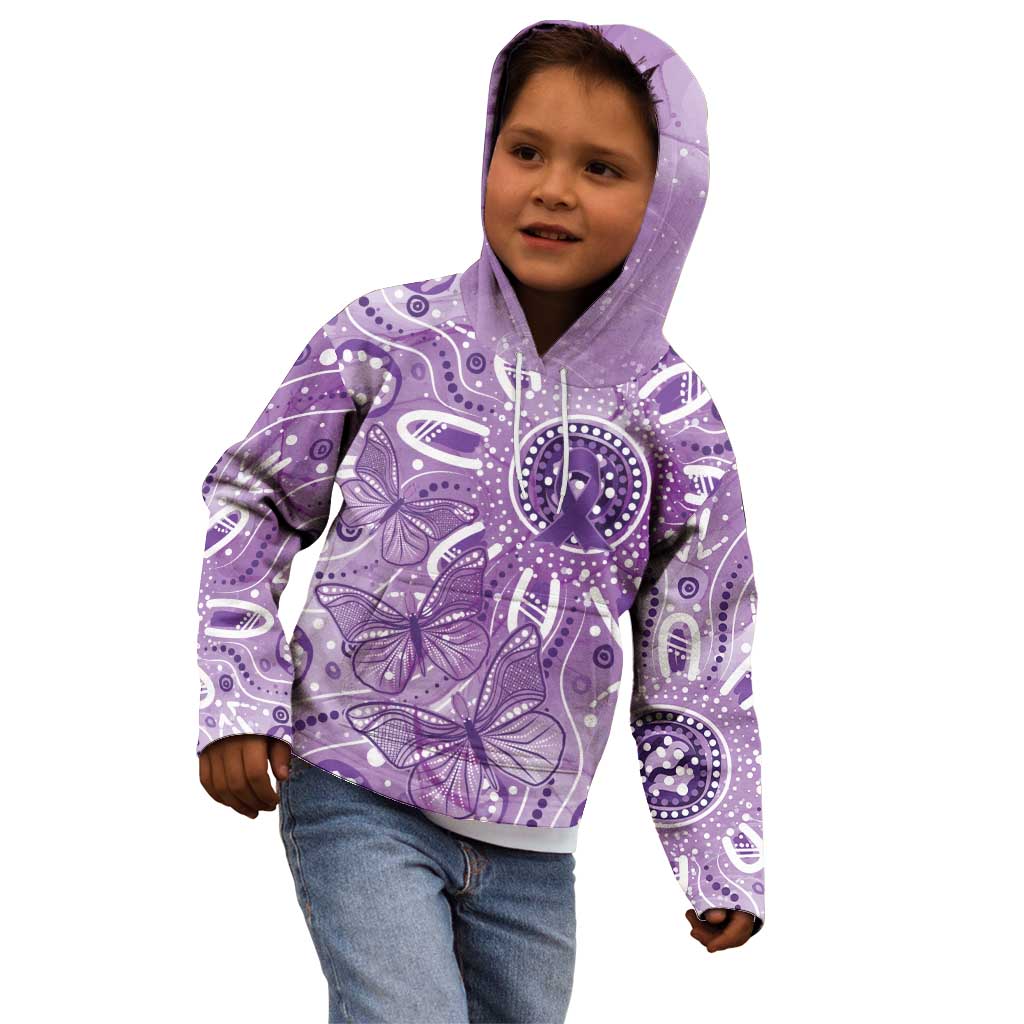 Australia Epilepsy Awareness Indigenous Kid Hoodie Butterfly Aboriginal Art - Aussie Hoodie