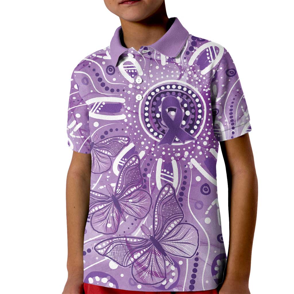 Australia Epilepsy Awareness Indigenous Kid Polo Shirt Butterfly Aboriginal Art - Aussie Hoodie