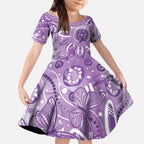Australia Epilepsy Awareness Indigenous Kid Short Sleeve Dress Butterfly Aboriginal Art - Aussie Hoodie