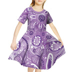 Australia Epilepsy Awareness Indigenous Kid Short Sleeve Dress Butterfly Aboriginal Art - Aussie Hoodie