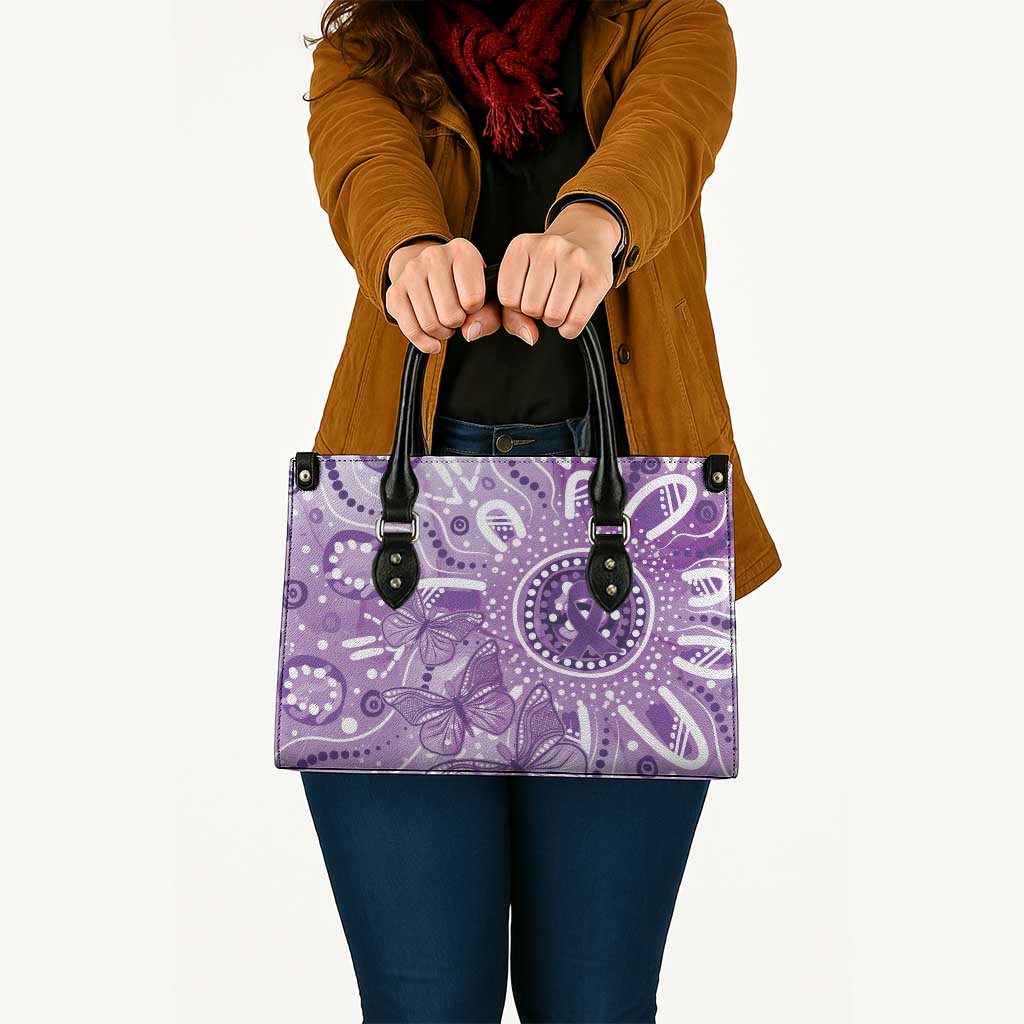Australia Epilepsy Awareness Indigenous Leather Bag Butterfly Aboriginal Art - Aussie Hoodie