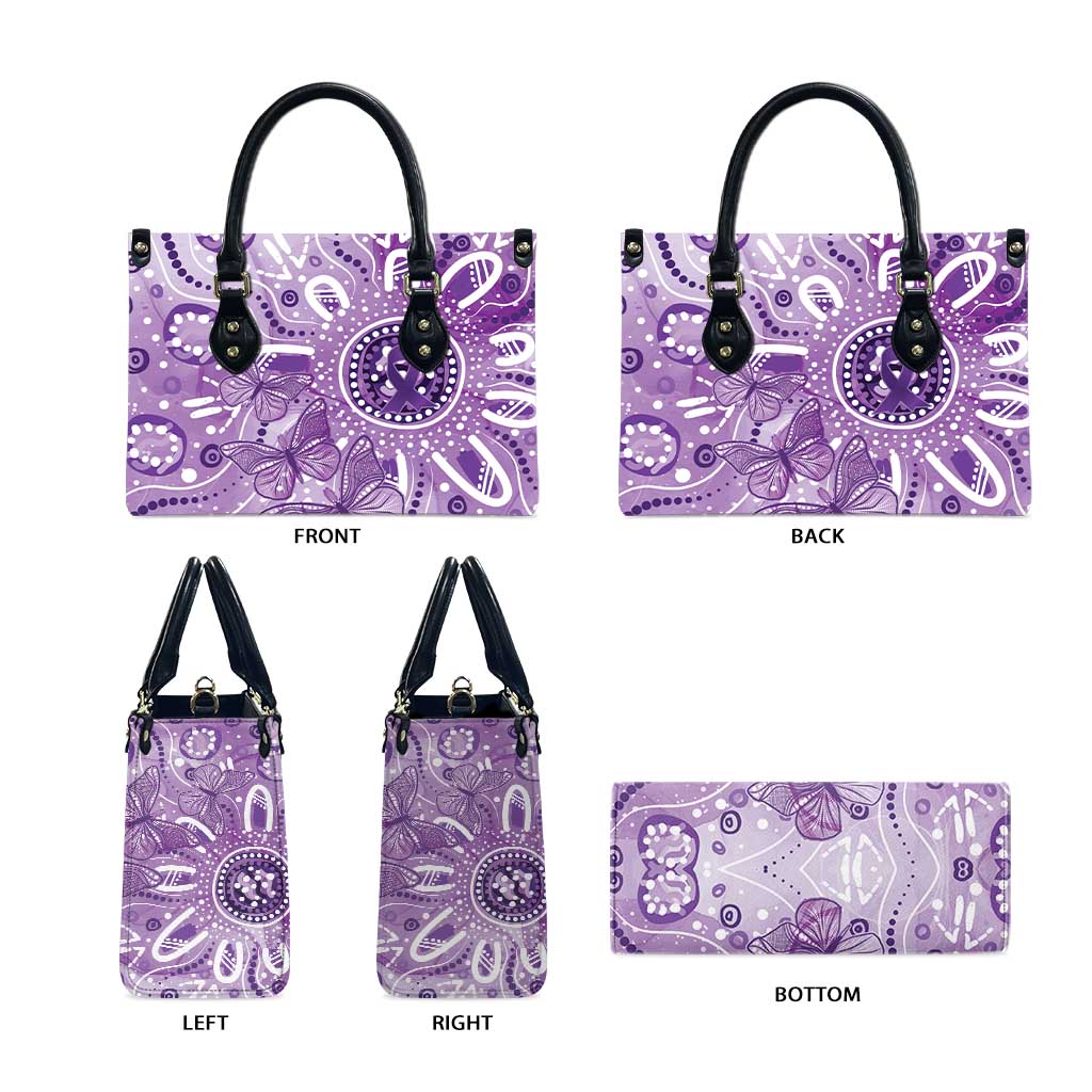 Australia Epilepsy Awareness Indigenous Leather Bag Butterfly Aboriginal Art - Aussie Hoodie