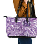 Australia Epilepsy Awareness Indigenous Leather Tote Bag Butterfly Aboriginal Art - Aussie Hoodie