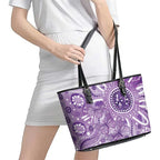 Australia Epilepsy Awareness Indigenous Leather Tote Bag Butterfly Aboriginal Art - Aussie Hoodie